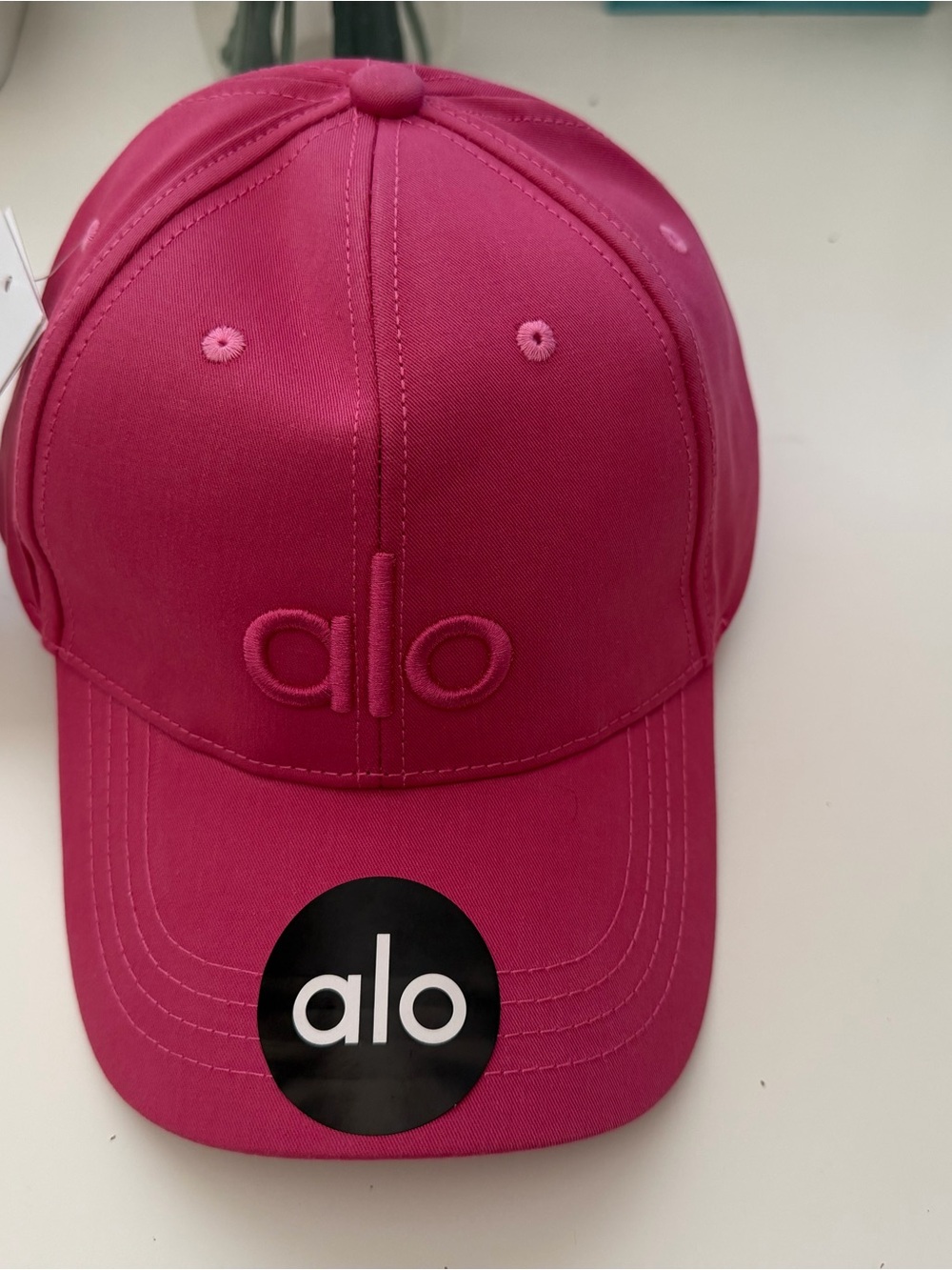 ALO Yoga Hot Pink Embroidered Logo Baseball Cap